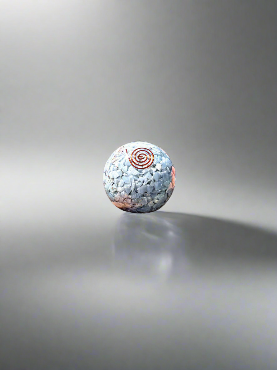 Angelite - Orgone Copper Charged Sphere (Rare)