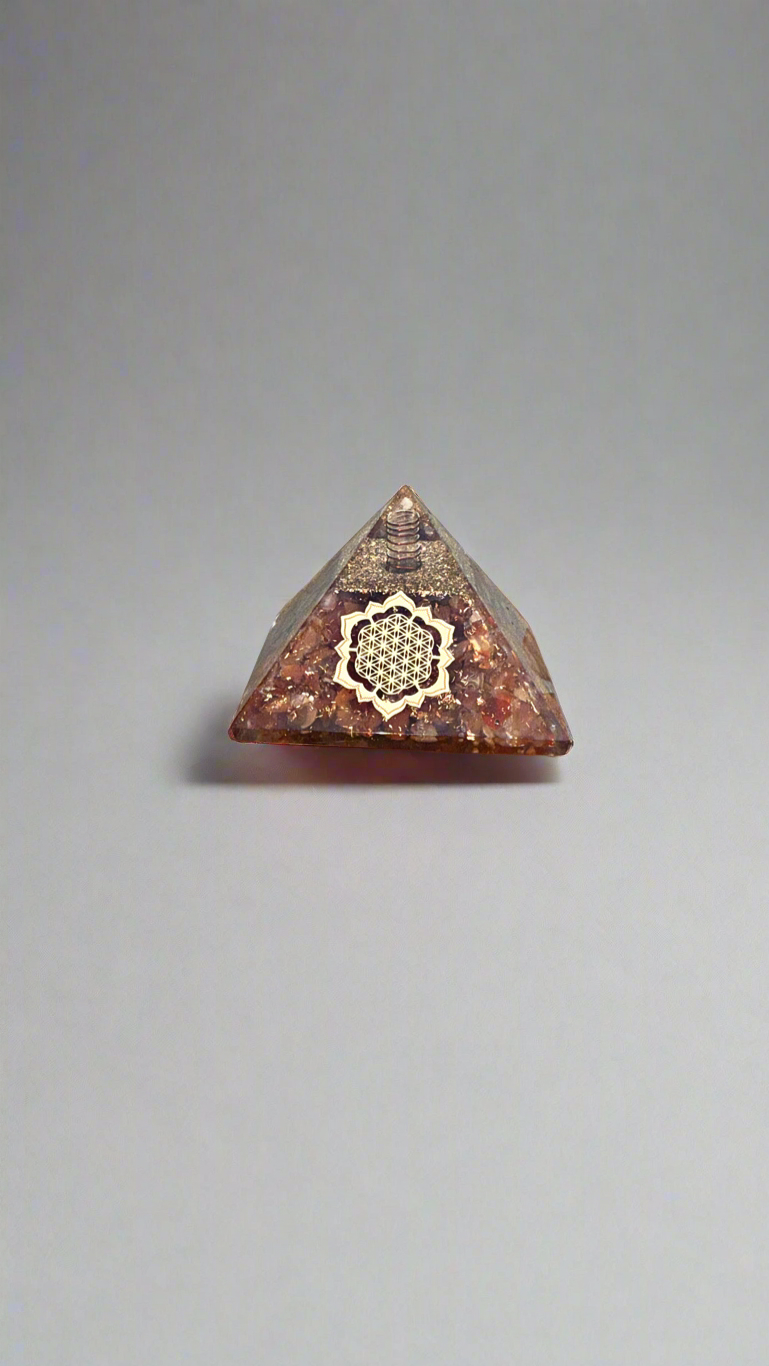 Carnelian Copper Charged Orgone Crystal Generator & Pyramid (Rare)