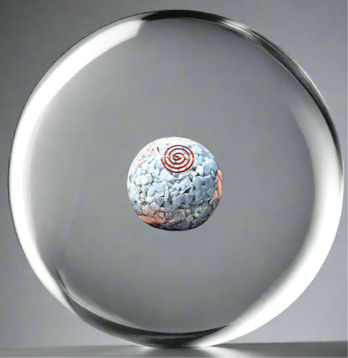 Angelite - Orgone Copper Charged Sphere (Rare)