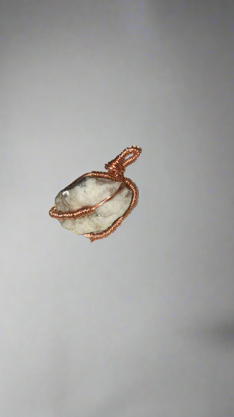 Beyond 5D Copper Wire Wrapped Moonstone Pendent (Emotional Comfort)
