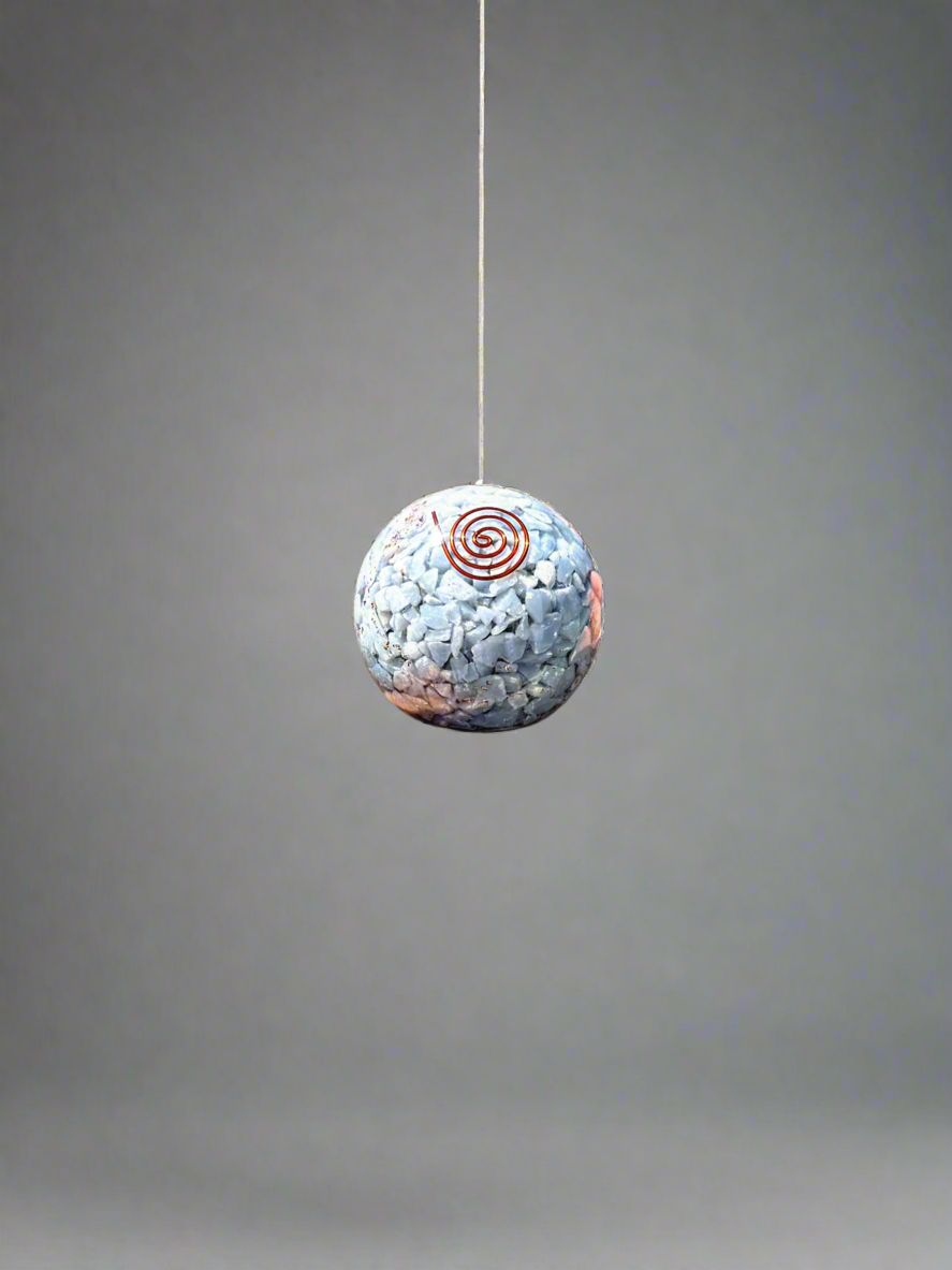 Angelite - Orgone Copper Charged Sphere (Rare)