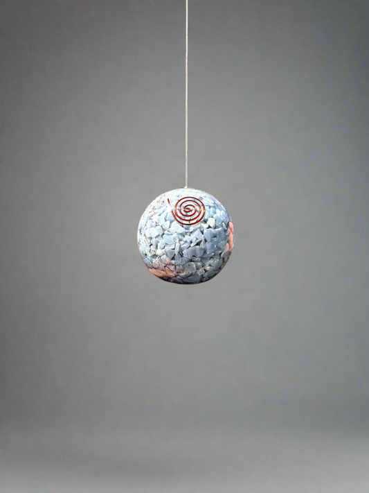 Angelite - Orgone Copper Charged Sphere (Rare)