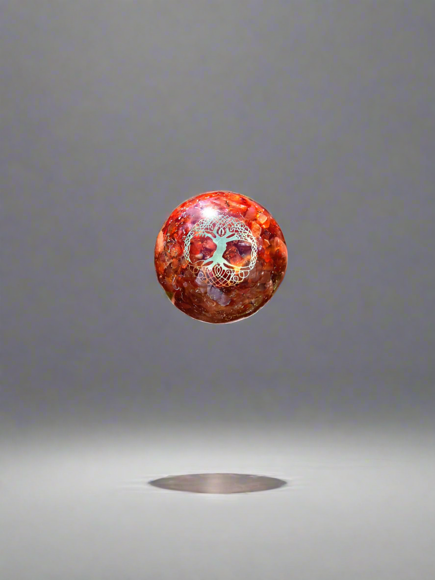 Carnelian - Orgone Copper Charged Sphere (Very Rare)