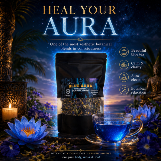 Blue Aura - Your Calm, Your Focus, Your Night Sedation - Three Blue Herbs