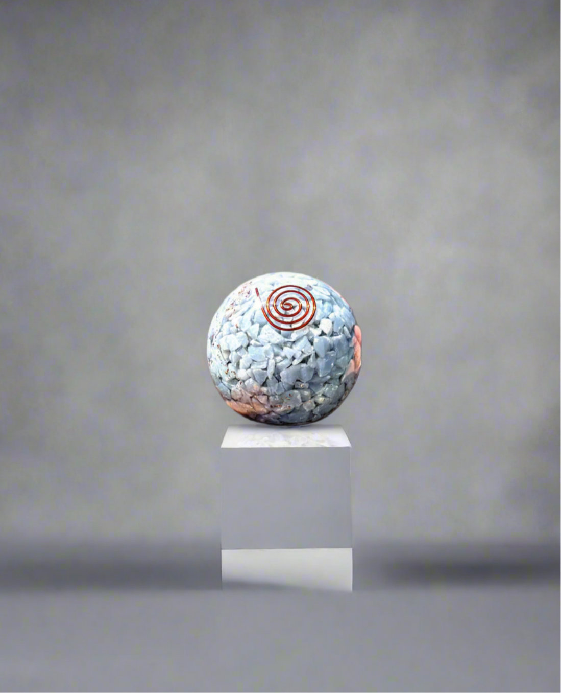 Angelite - Orgone Copper Charged Sphere (Rare)