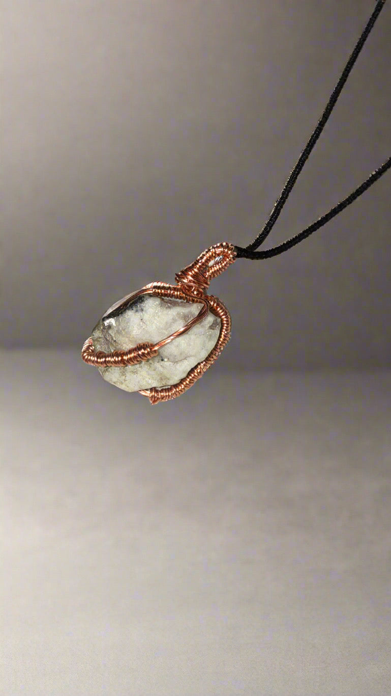 Beyond 5D Copper Wire Wrapped Moonstone Pendent (Emotional Comfort)