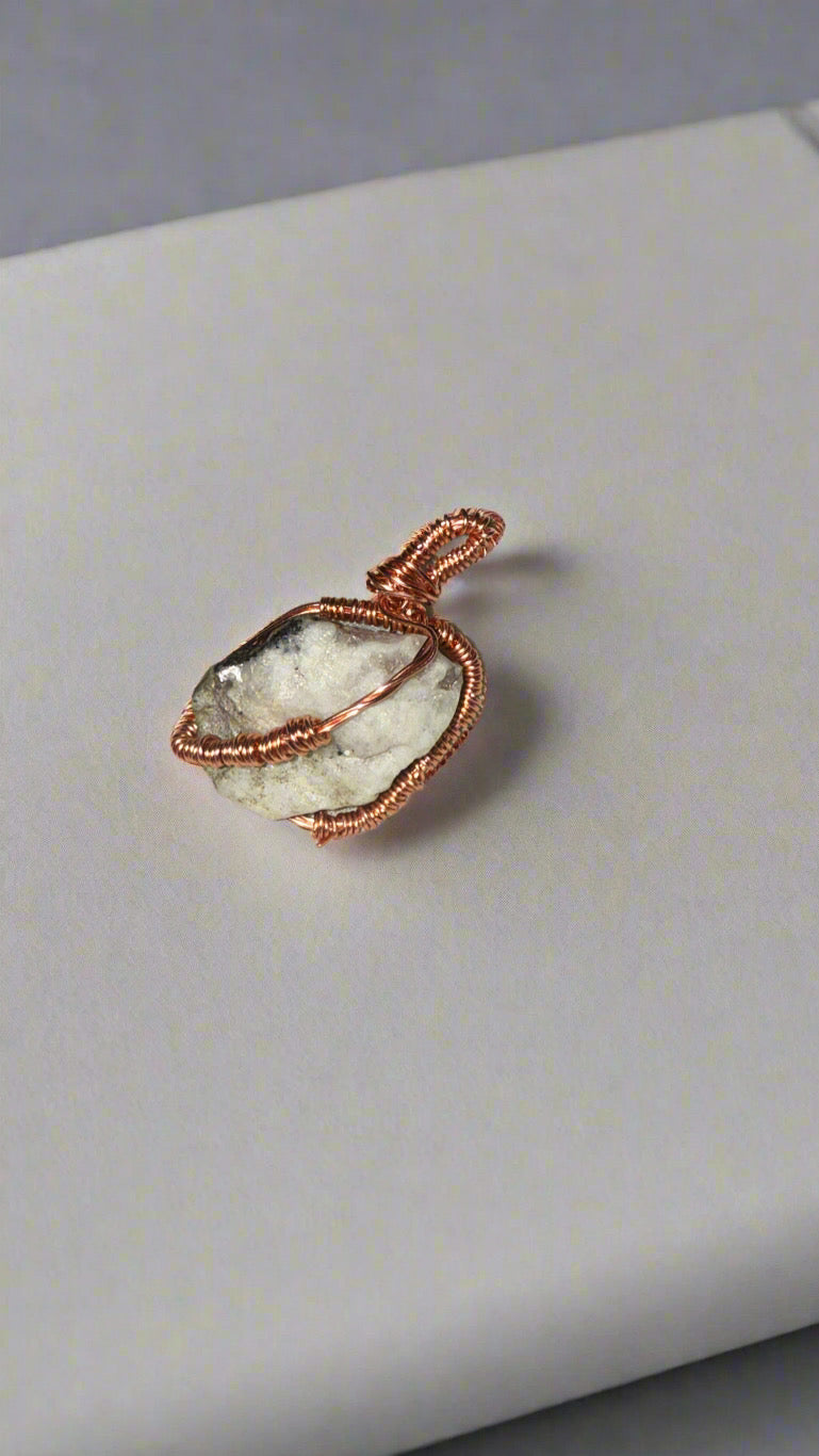 Beyond 5D Copper Wire Wrapped Moonstone Pendent (Emotional Comfort)