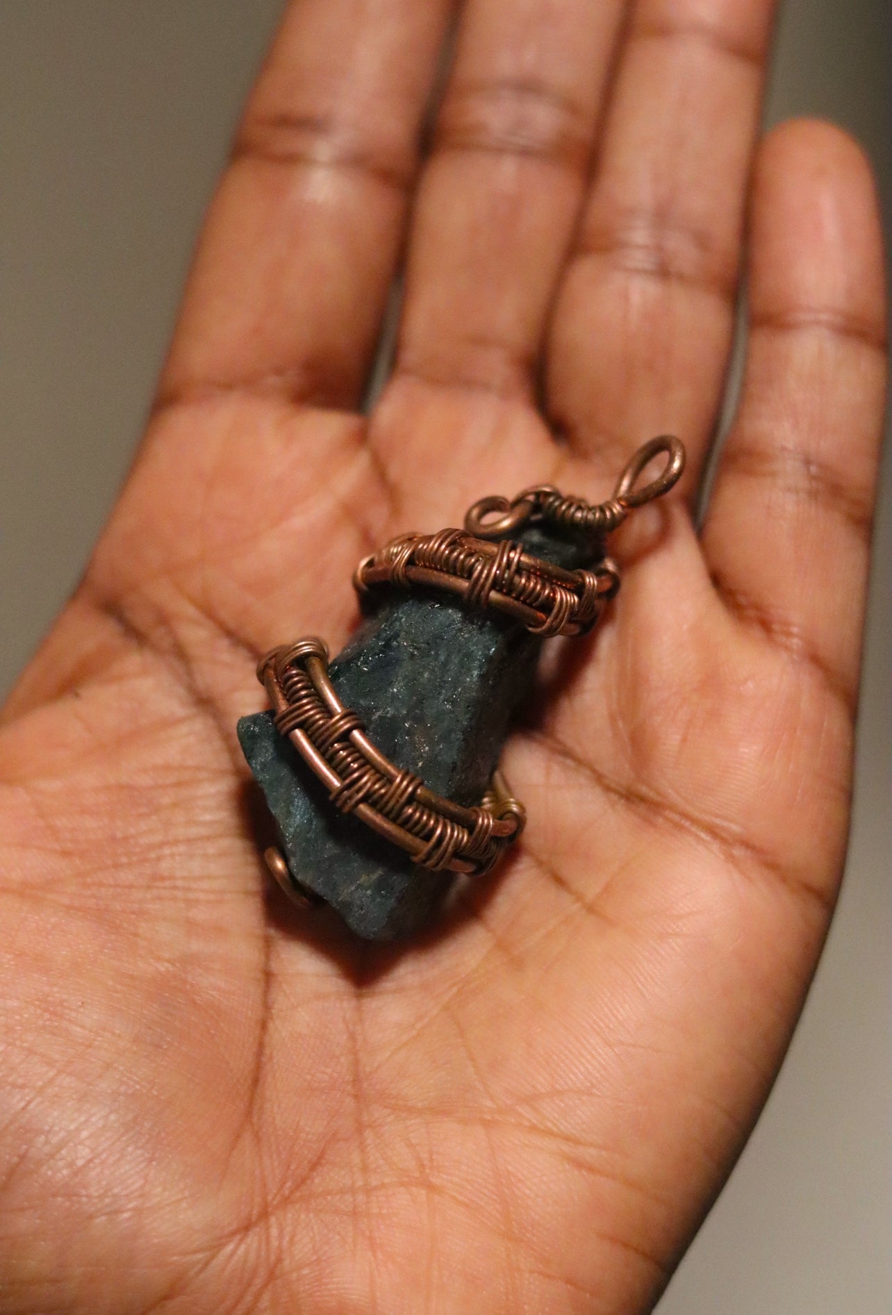 Blue Apatite  - Luxury Copper Wrapped Crafted Crystal Gift For Communication & Manifestation