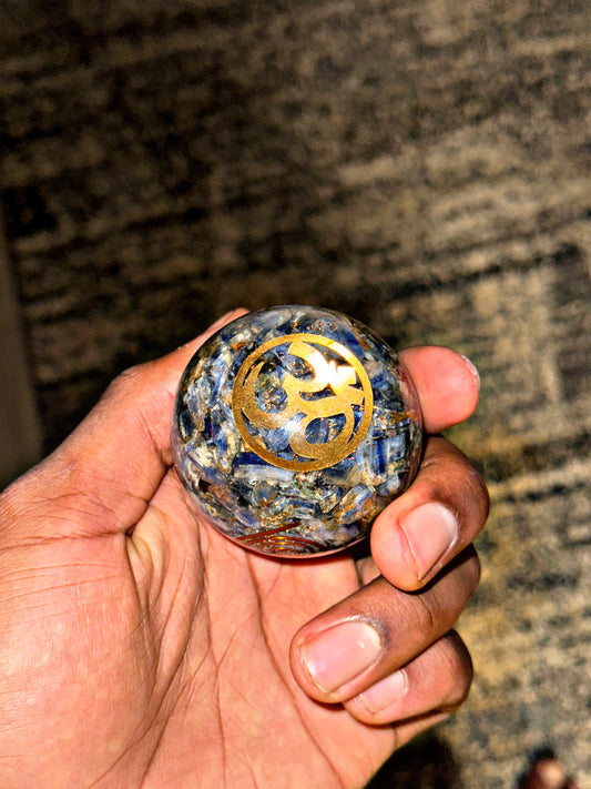 Blue Kyanite - Orgone Copper Charged Sphere (Rare)