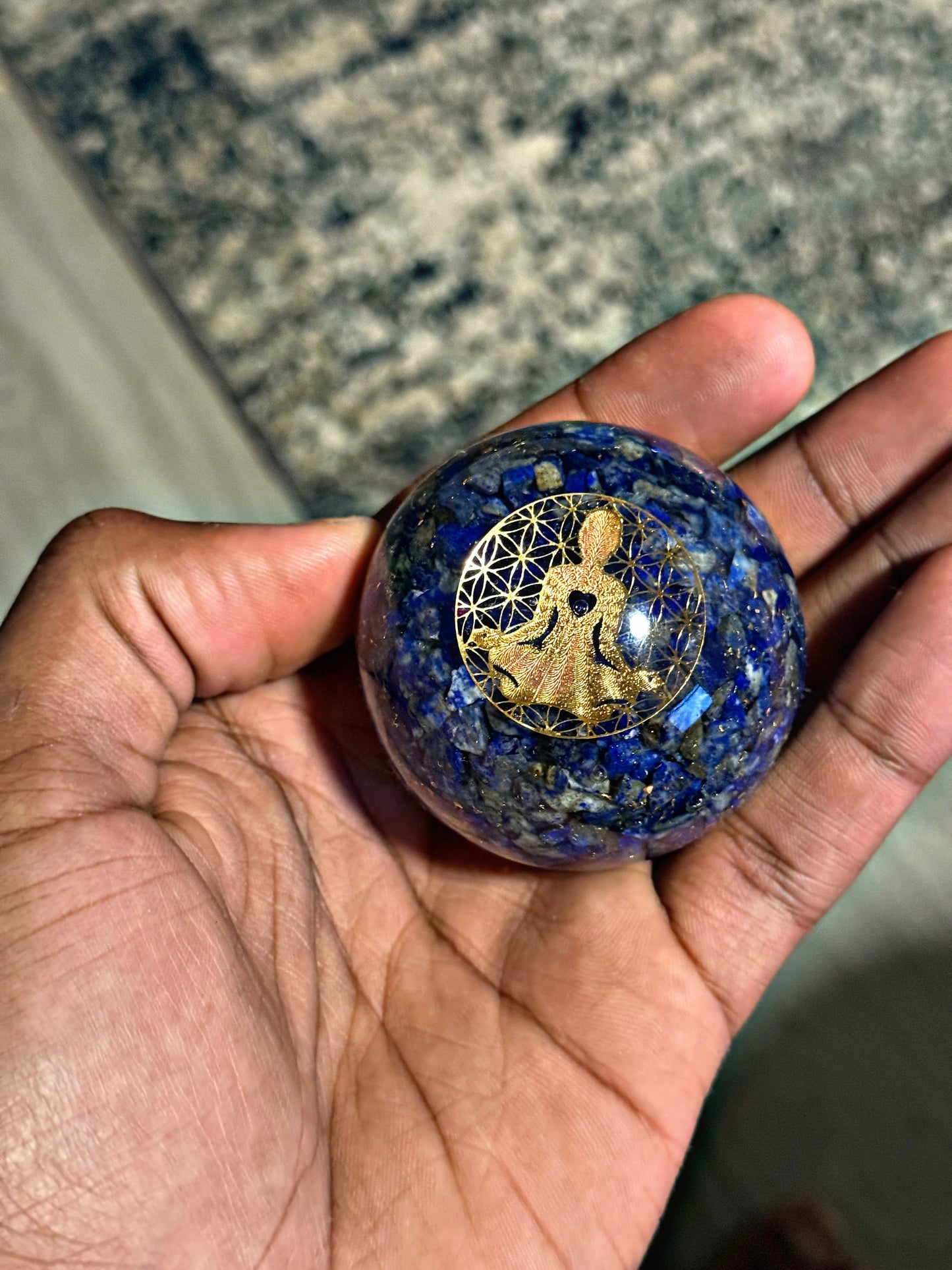 Lapis Lazuli - Orgone Copper Charged Sphere (Rare)