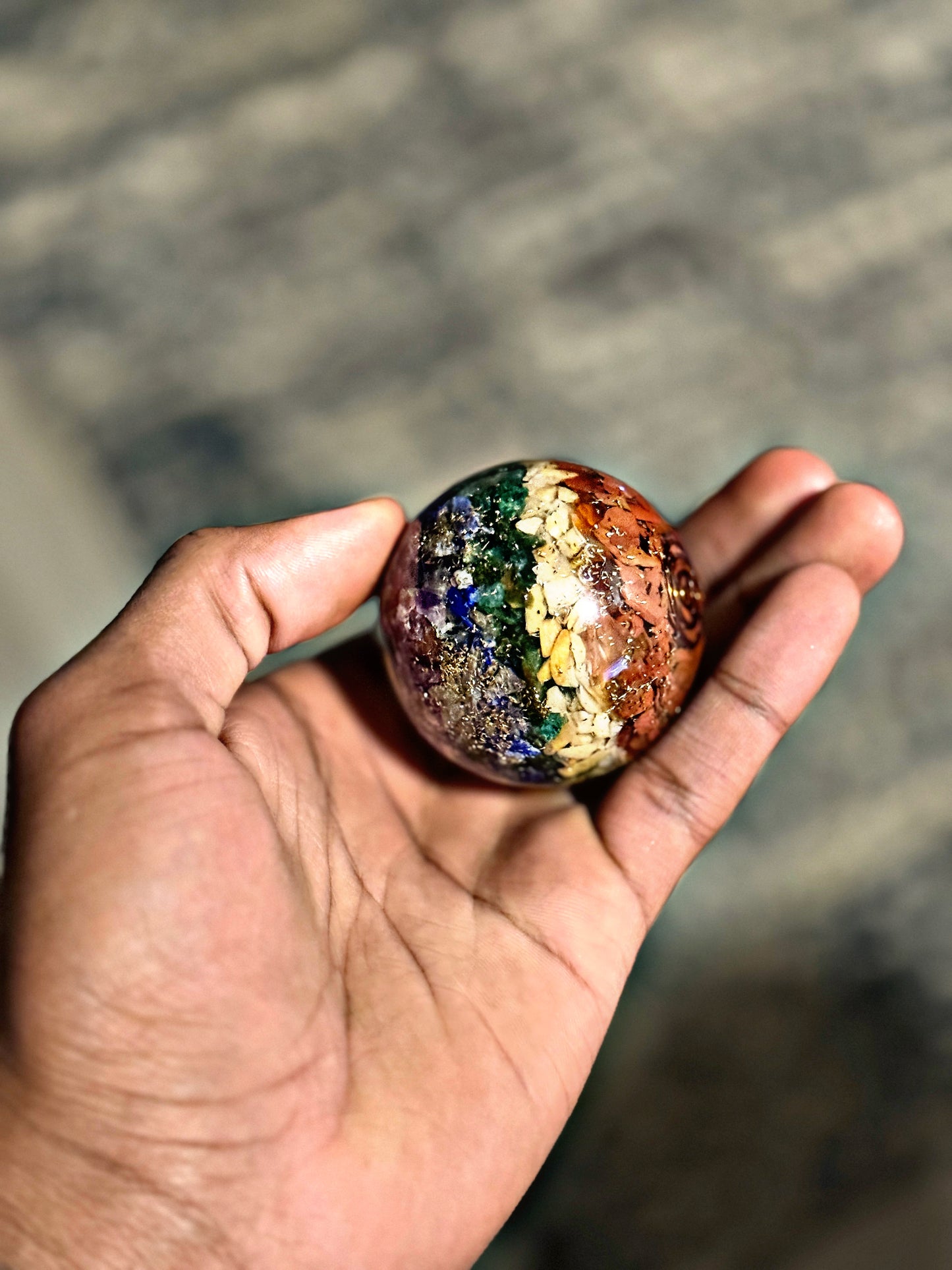 7 Chakra - Orgone Copper Charged Sphere