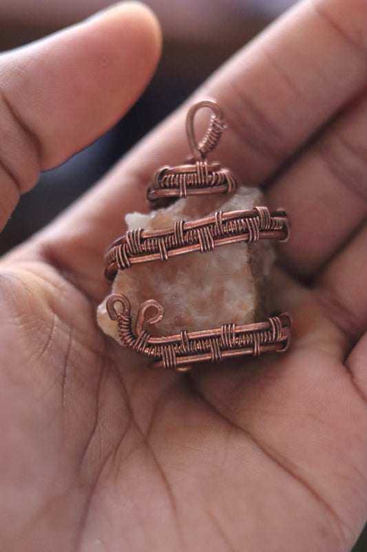 Luxury Copper Wrapped Sunstone Crystal