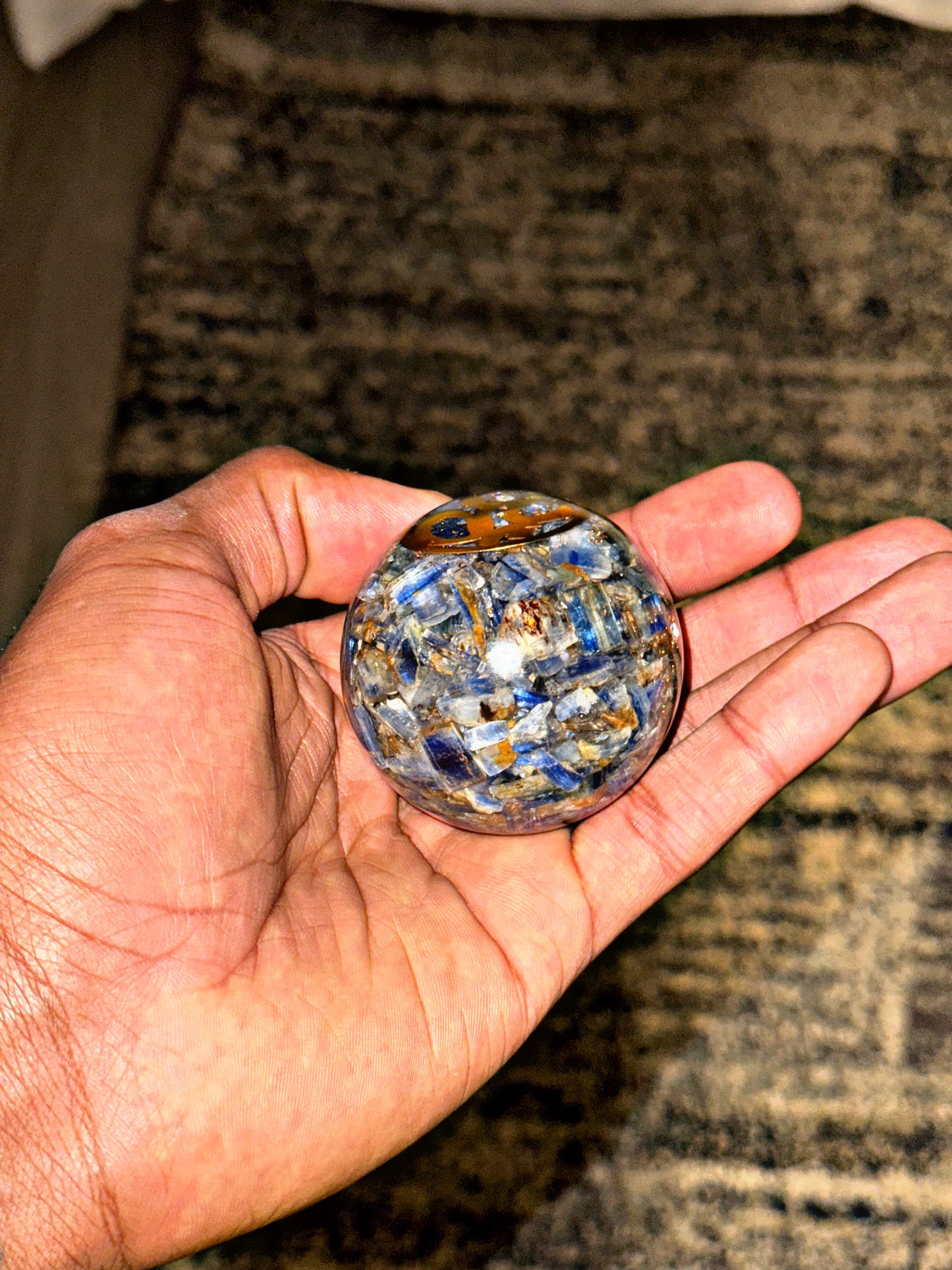 Blue Kyanite - Orgone Copper Charged Sphere (Rare)