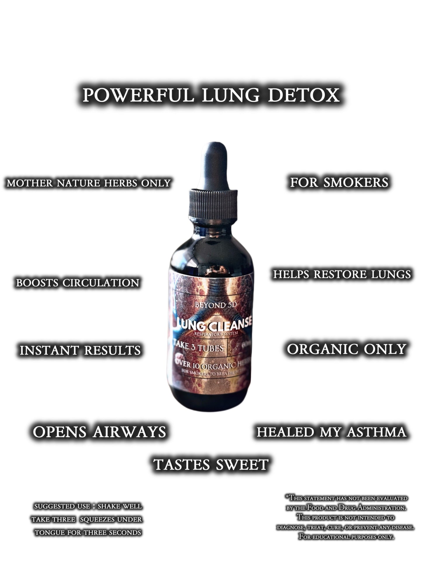 Lung Detox Tincture 2oz - Breathe Better For Smokers, Elderly