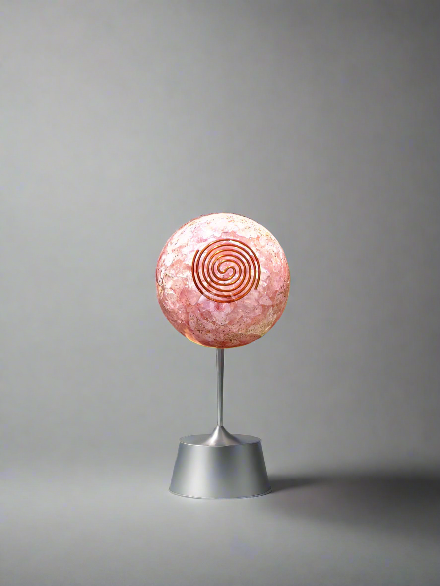 Rose Quartz - Orgone Copper Charged Sphere