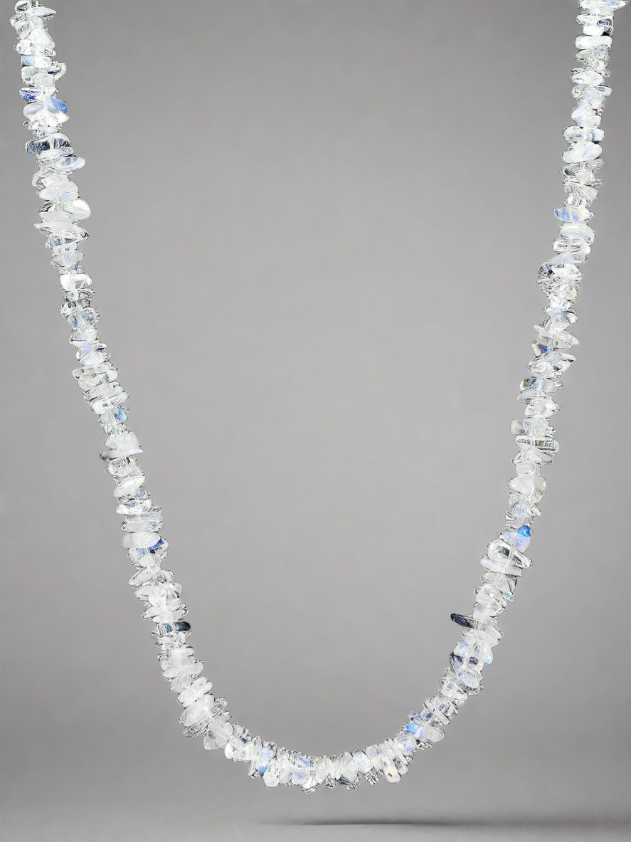 Beyond 5D Rainbow Moonstone Chip Necklace (Rare)