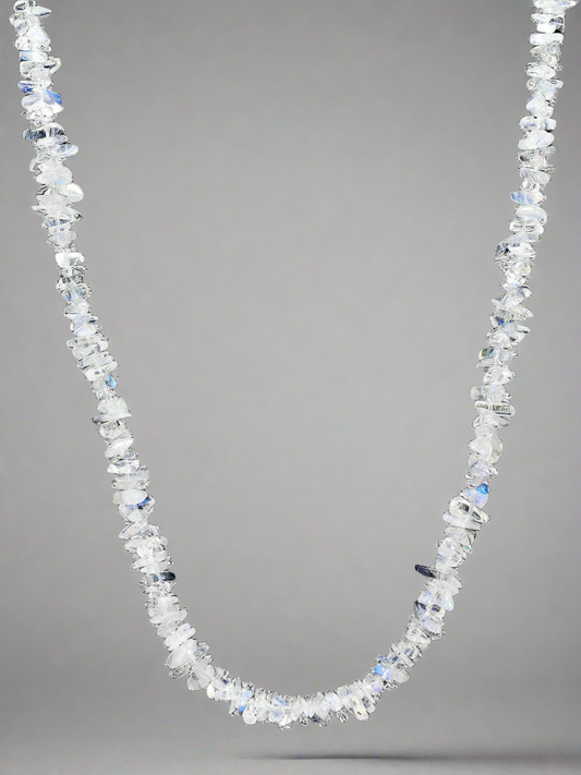 Beyond 5D Rainbow Moonstone Chip Necklace (Rare)