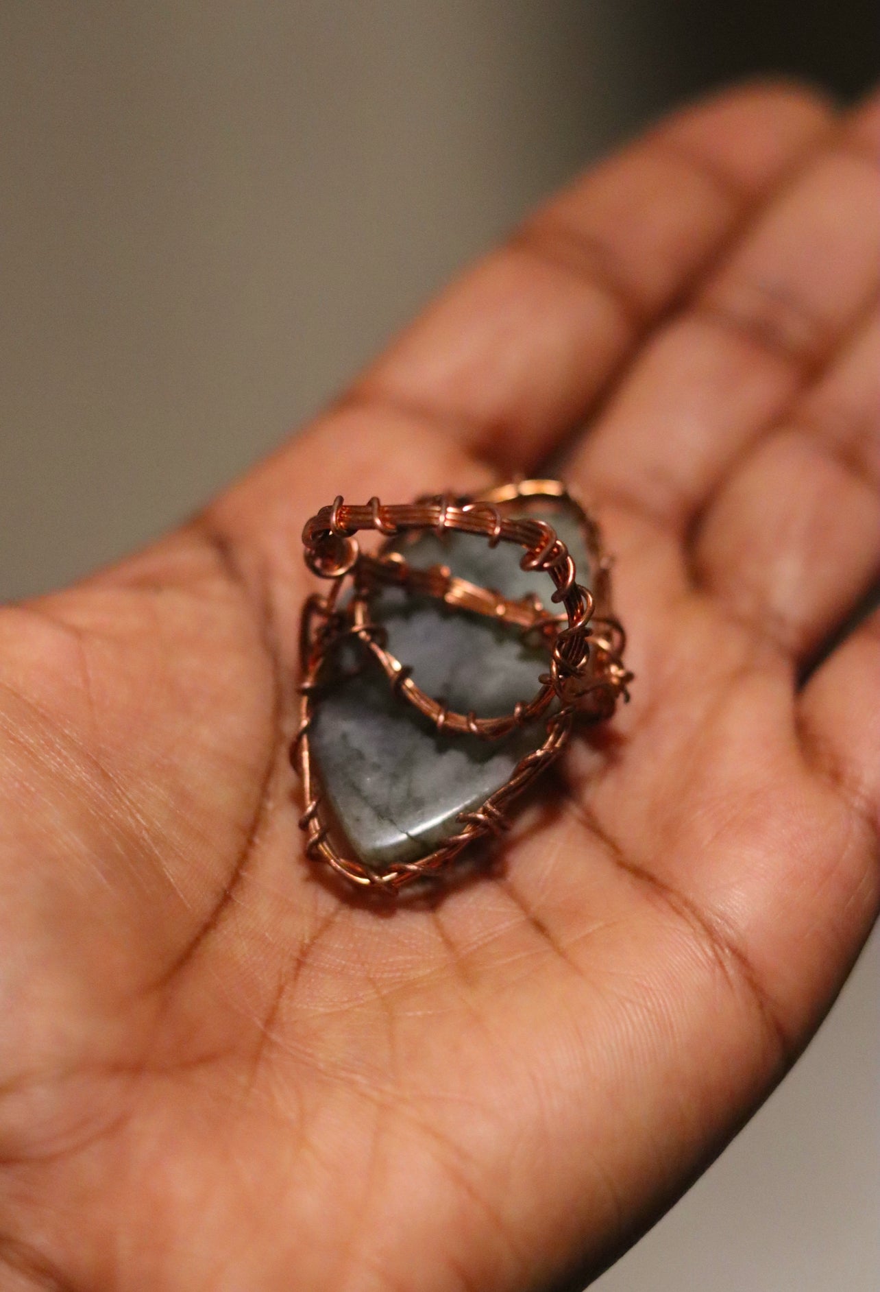 Labradorite Ring - Luxury Copper Wrapped Crafted Crystal Gift For Imagination & Protection