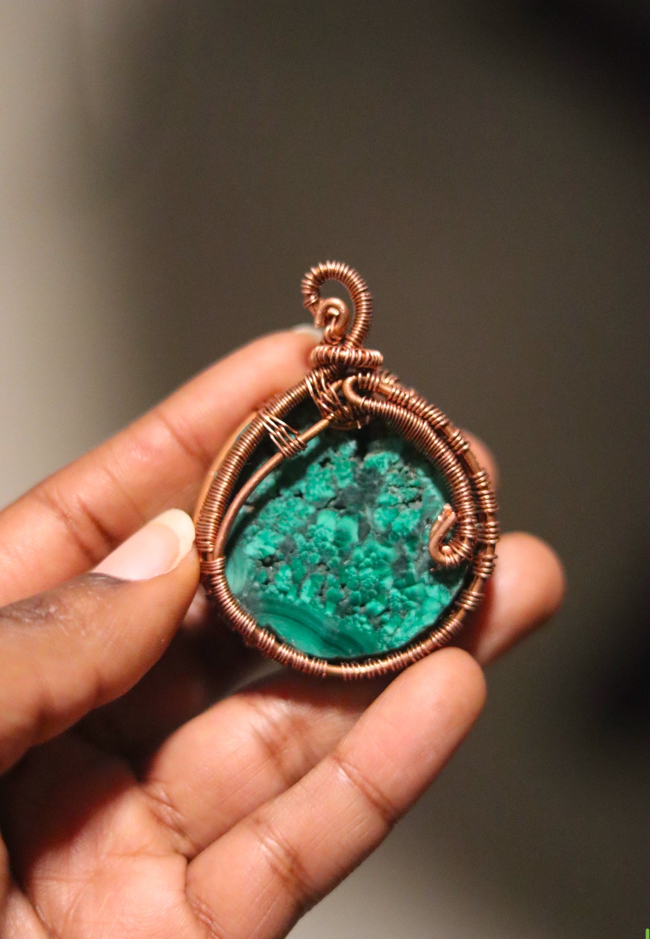 Malachite- Luxury Copper Wrapped Crafted Crystal Gift For Heart, Protection & Leadership