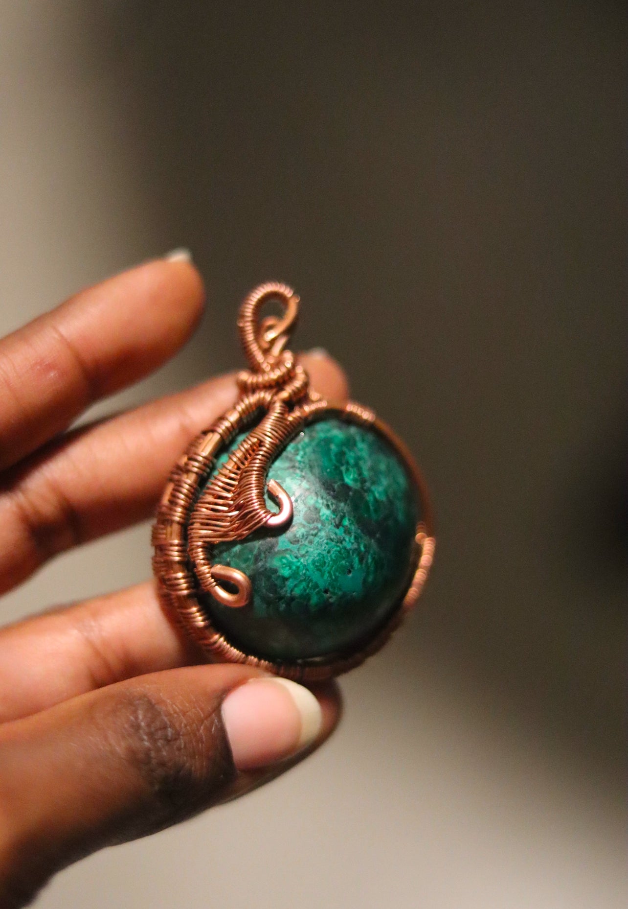 Malachite- Luxury Copper Wrapped Crafted Crystal Gift For Heart, Protection & Leadership