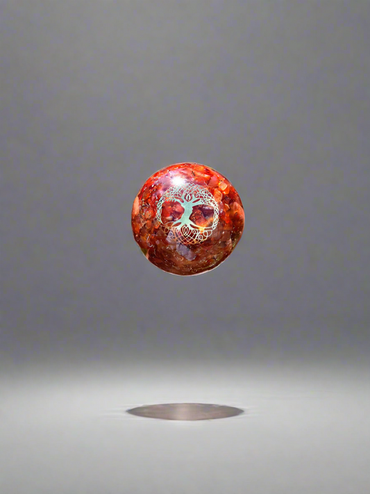 Carnelian - Orgone Copper Charged Sphere