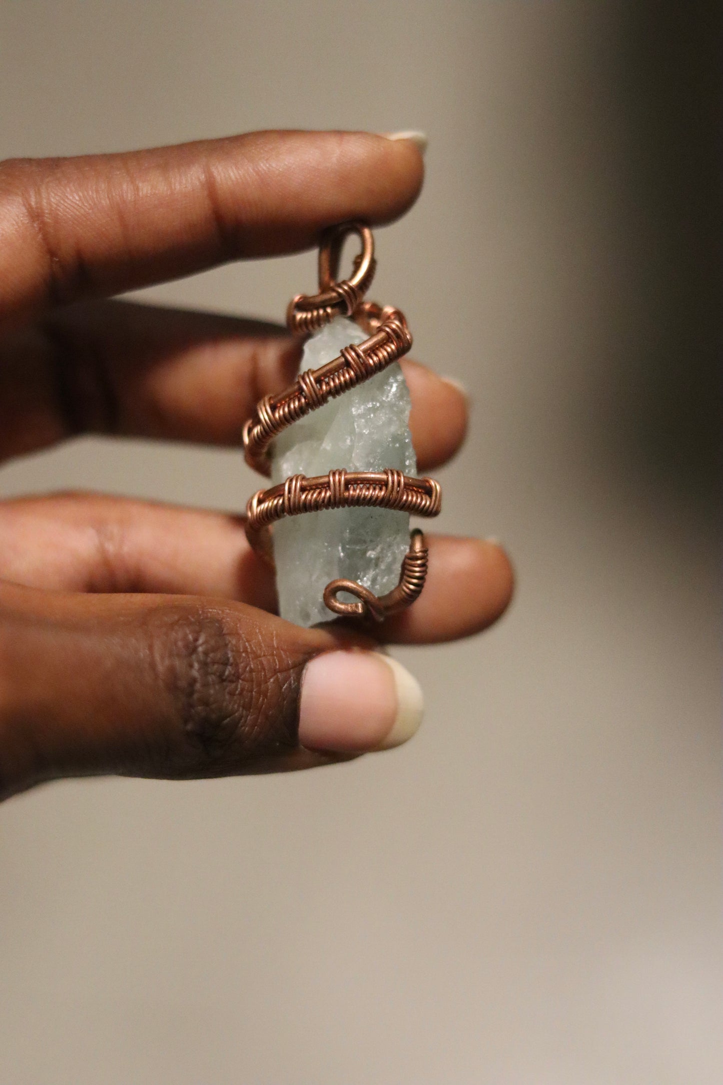 Aquamarine - Luxury Copper Wrapped Crafted Crystal Gift For Communication, Intention & Calming