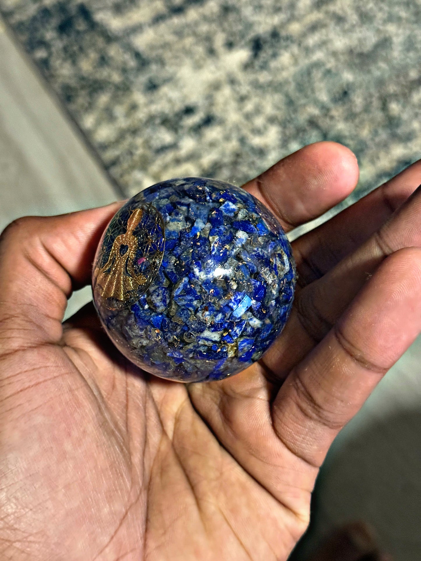 Lapis Lazuli - Orgone Copper Charged Sphere (Rare)