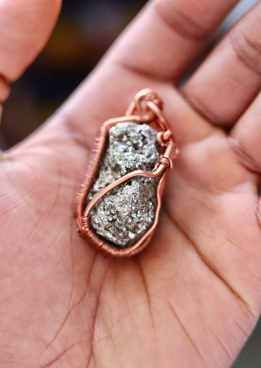 Pyrite - Luxury Copper Wrapped Crafted Crystal Gift For Protection & Imagination