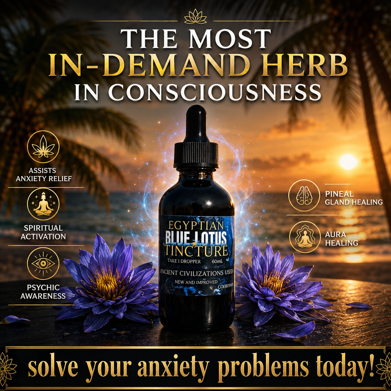 Egyptian Blue Lotus Tincture | Ancient Herbal Extract | New & Improved