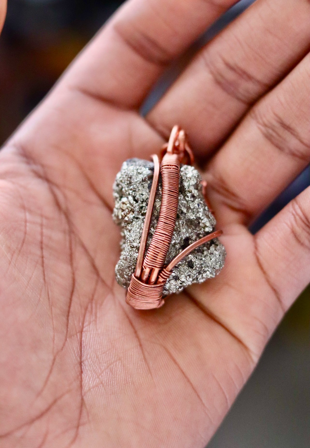 Pyrite - Luxury Copper Wrapped Crafted Crystal Gift For Protection & Imagination