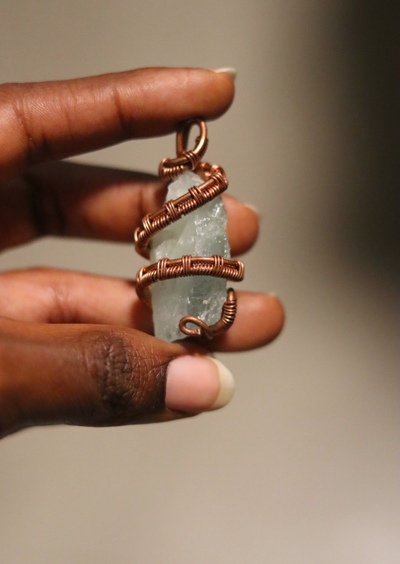 Aquamarine - Luxury Copper Wrapped Crafted Crystal Gift For Communication, Intention & Calming