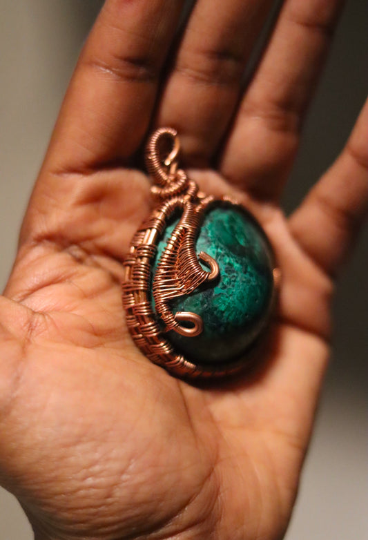 Malachite- Luxury Copper Wrapped Crafted Crystal Gift For Heart, Protection & Leadership