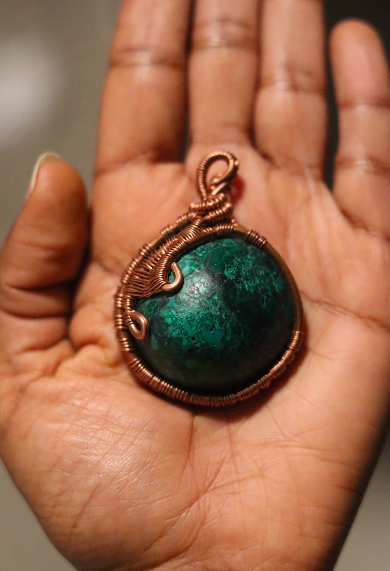 Malachite- Luxury Copper Wrapped Crafted Crystal Gift For Heart, Protection & Leadership