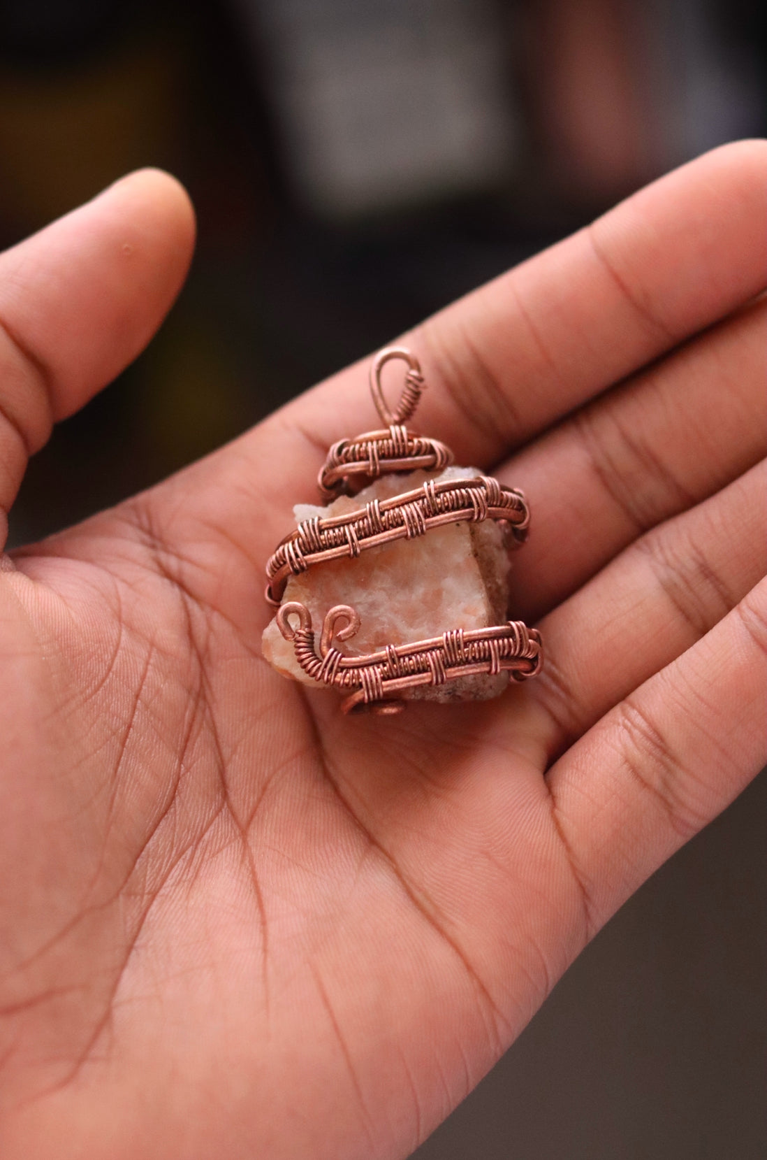 Luxury Copper Wrapped Sunstone Crystal