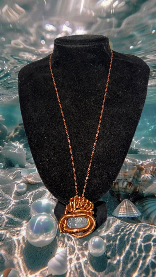 Beyond 5D Copper Wire Wrapped Celestine Crystal Jewelry Chain (Rare)