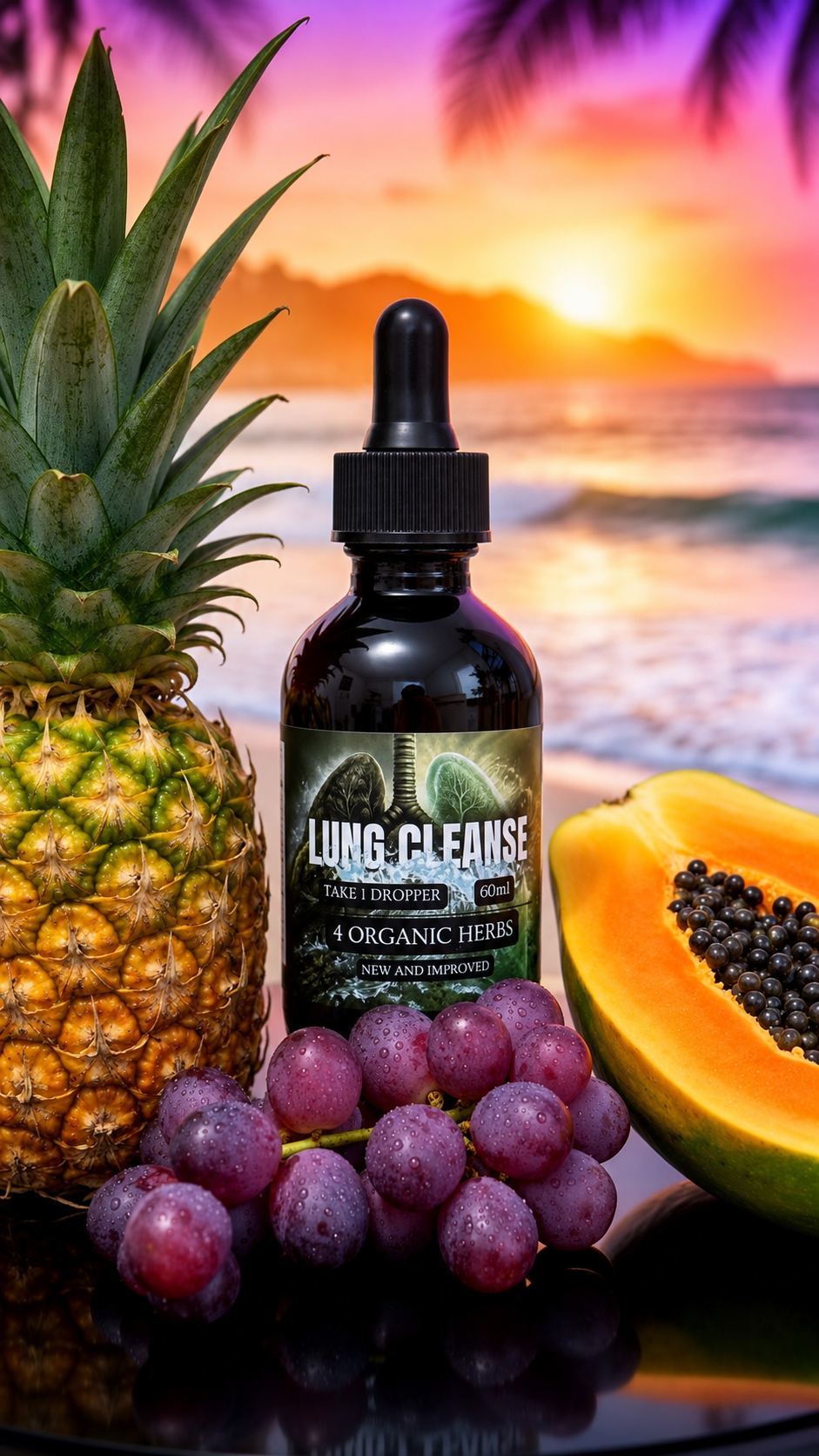 Lung Cleanse Tincture – 4 Organic Herbs - Breathe Easy - Triple-Strength
