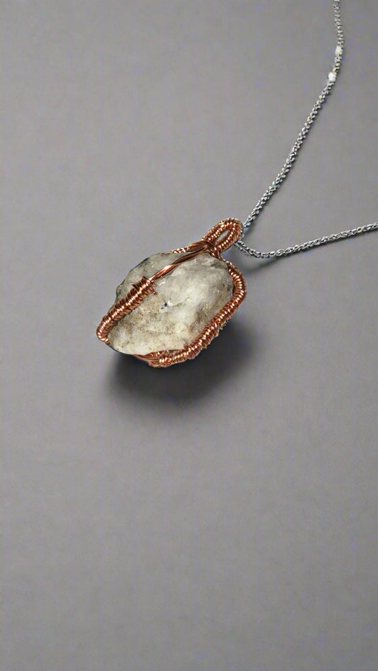 Beyond 5D Copper Wire Wrapped Moonstone Pendent (Emotional Comfort)