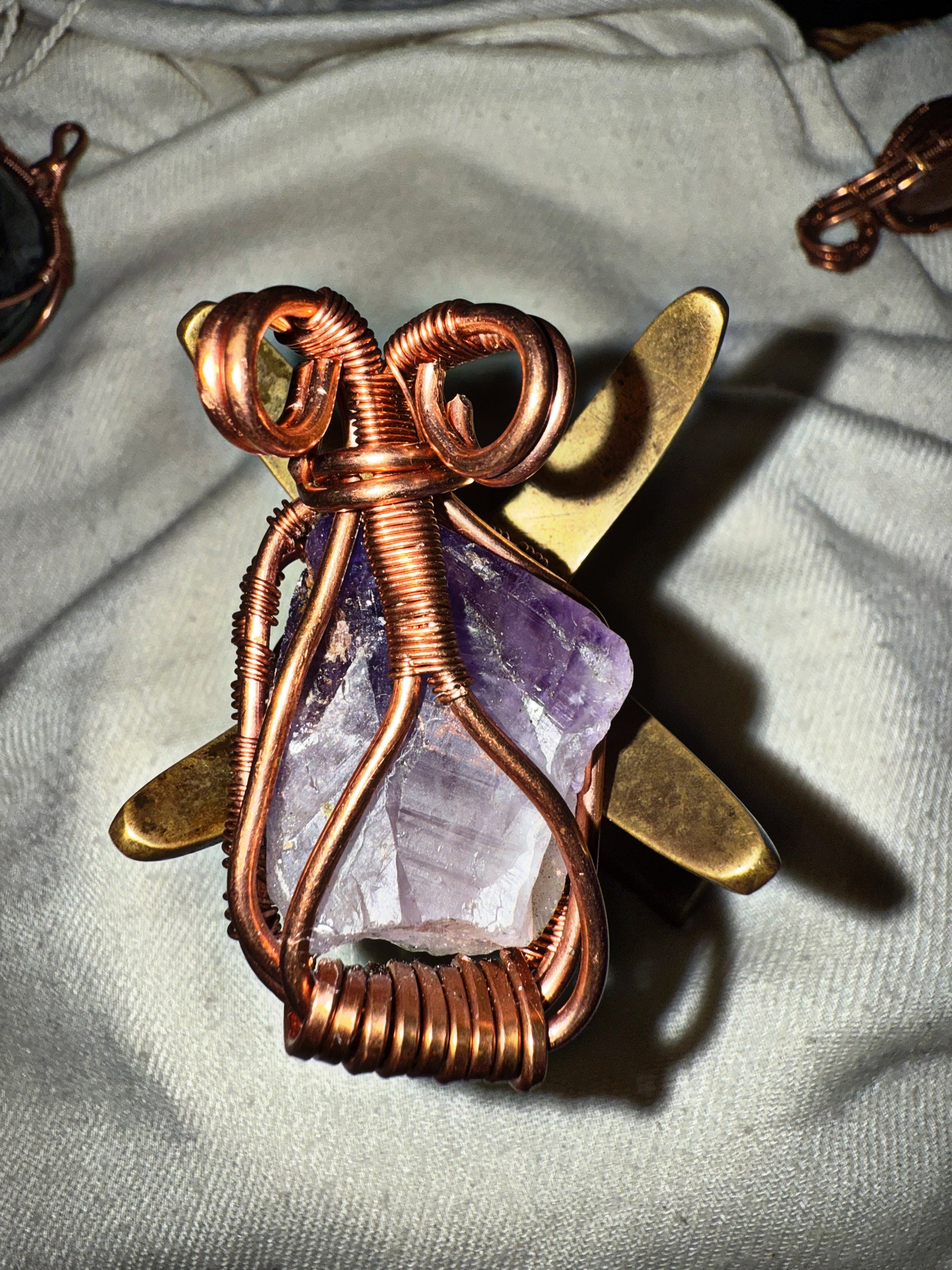 Amethyst Pendent - (Rare) Copper Wrapped & Charged - Builds Wisdom & Peace