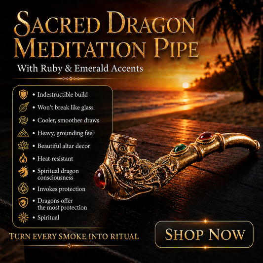Sacred Dragon Meditation Pipe – With Ruby & Emerald Accents
