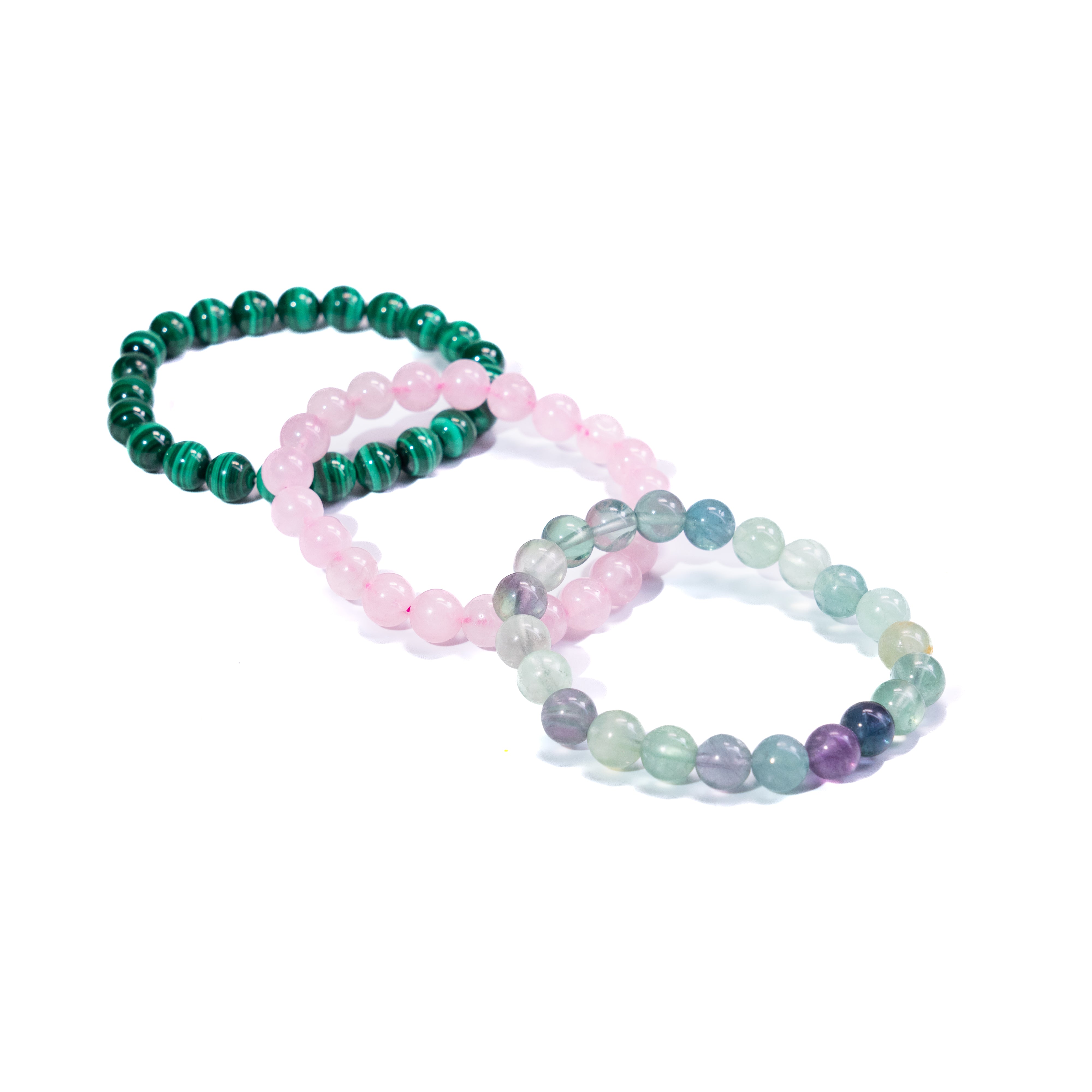 Heart Chakra Bundle - MALACHITE, ROSE QUARTZ, FLUORITE