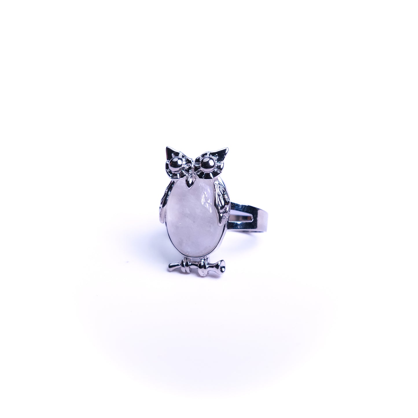 Rare Clear Quartz Ring (Owl Shape) (Stone Of Intention)