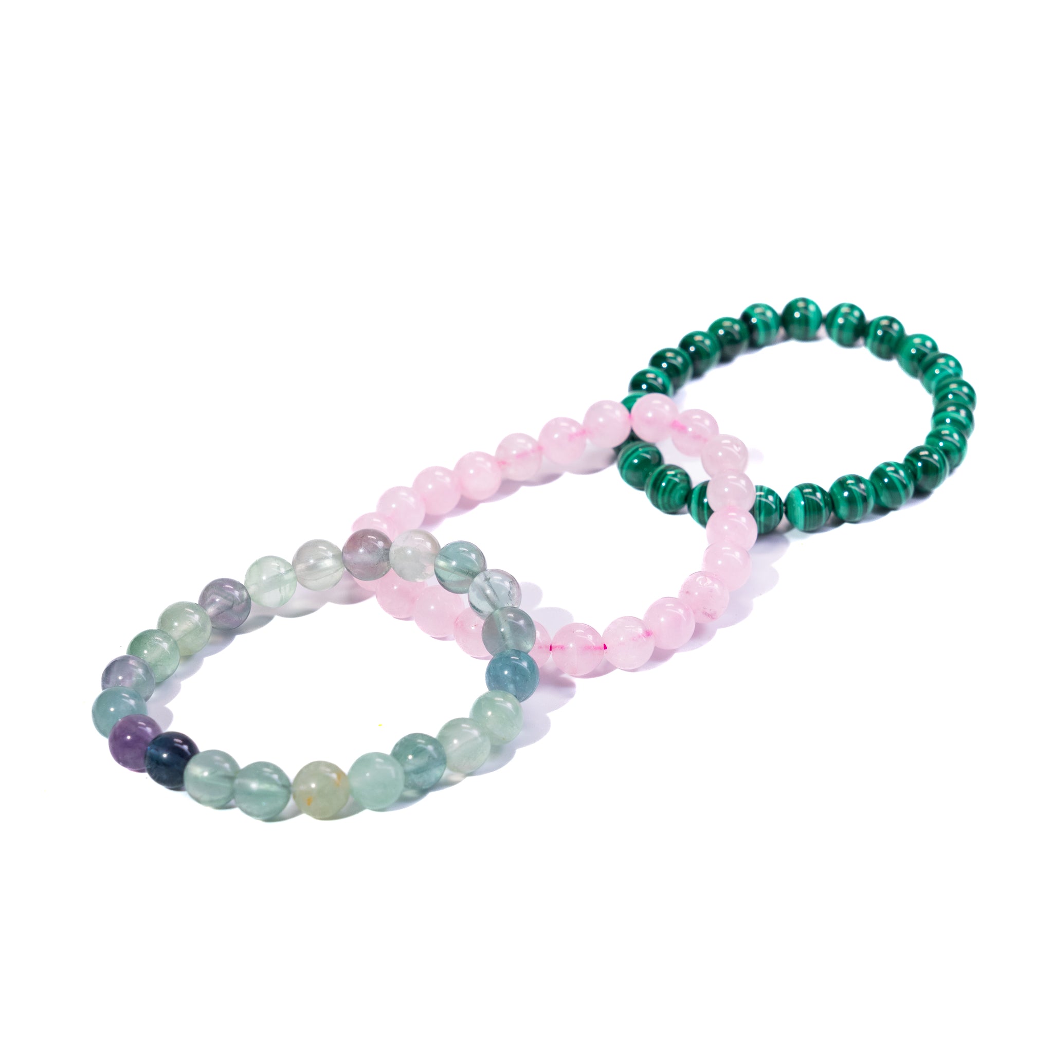 Heart Chakra Bundle - MALACHITE, ROSE QUARTZ, FLUORITE